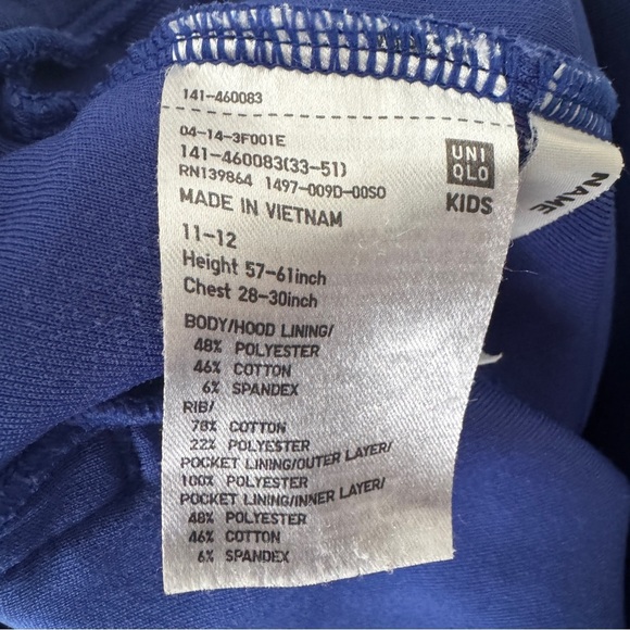 Uniqlo Blue Zip-Up Hoodie Sweatshirt - Picture 5 of 5